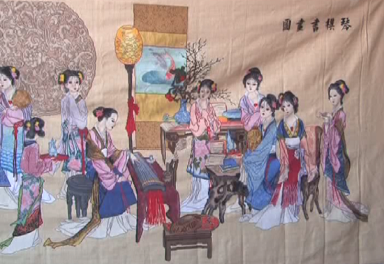 西峽縣農(nóng)家女李改月 630萬針繡出《琴棋書畫》 西峽縣農(nóng)家女李改月 630萬針繡出《琴棋書畫》