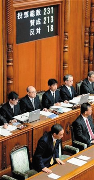 27日，日本國會參議院公布新建“國家安全保障會議”法案投票結(jié)果。