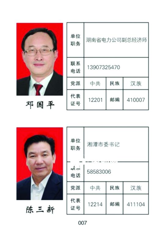 湘潭市人大常委會官網公開的湖南省委書記徐守盛和湘潭市委書記陳三新的信息。兩人均為湘潭選出的湖南省人大代表，陳三新同時是湘潭市人大代表。</p><p>