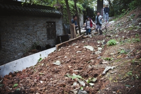 27日，天心區(qū)青山祠福王墓附近，小山坡被人開墾成梯田種菜?！　D/實(shí)習(xí)生蔣麗梅