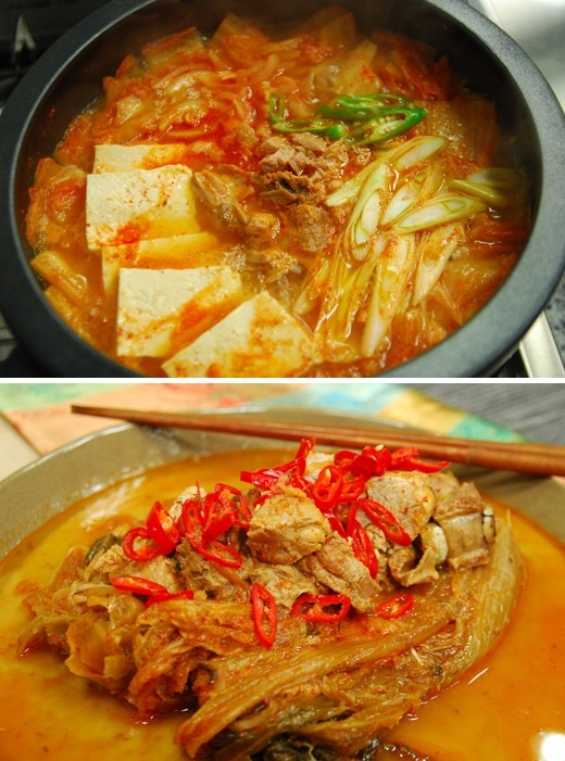 　　上圖為金槍魚泡菜湯,下圖為泡菜雜燴湯。