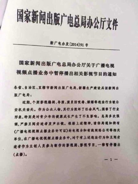 傳各地電視臺(tái)封殺違法藝人