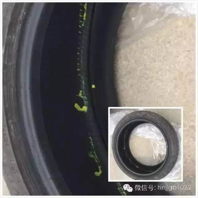 輪胎凈是包，輪胎內(nèi)部斷裂一圈。