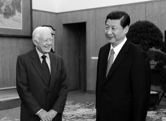 2012年12月13日，中共中央總書記習(xí)近平在中南海會(huì)見美國前總統(tǒng)卡特