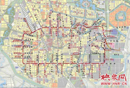 鄭州地鐵5號(hào)線線路圖。
