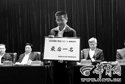 昨日會(huì)上，韓城市因?yàn)樵谪?cái)稅工作方面考核排名較后，獲取了一個(gè)黃牌。