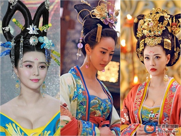 范冰冰、張鈞甯、周海媚，在《武媚娘》中爆乳演出