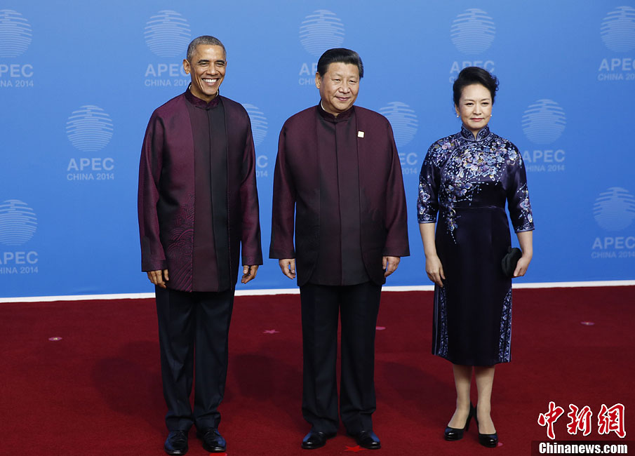 圖為習近平夫婦歡迎美國總統奧巴馬。中新社發(fā) 杜洋 攝